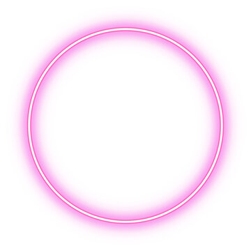 pink neon glowing circle