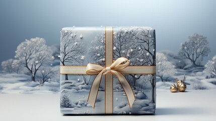 Elegant Winter Wonderland Wrapping Paper Christmas Background