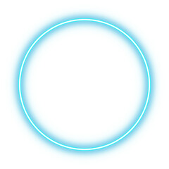 blue neon glowing circle