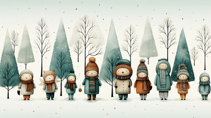 Cute Christmas Characters Pattern