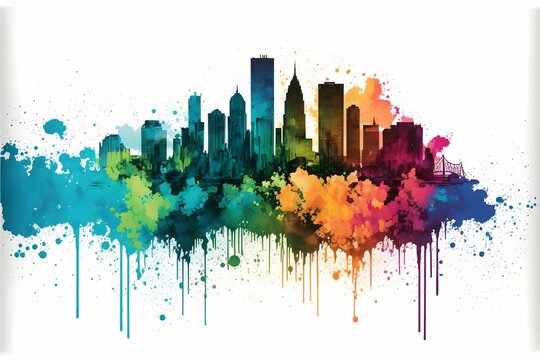 colorful minneapolis skyline graphic on white background 