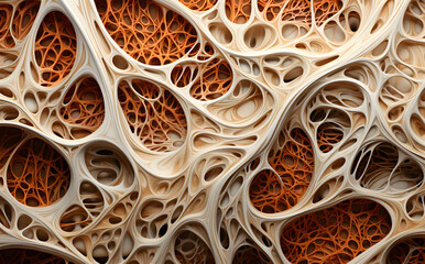 Skeletal muscle tissue, in style of futuristic organic - obrazy, fototapety, plakaty