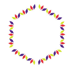 Fototapeta na wymiar frame made of colorful beads floral
