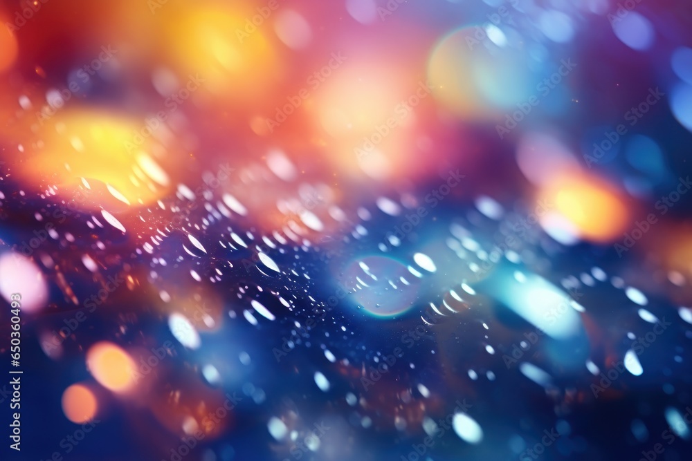 Poster a blurry photo of rain drops on a window. perfect for adding a touch of ambiance or a rainy day mood
