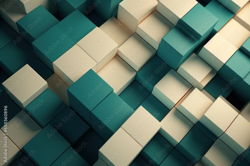 Poster A collection of colorful cubes stacked together. This versatile image can be used to represent concepts such as teamwork, creativity, organization, or building blocks of success.