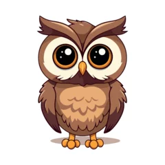 Fotobehang cute cartoon image of an owl with big eye © arifinzainal1728