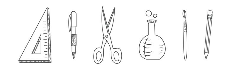 School Object and Supply for Education Vector Set