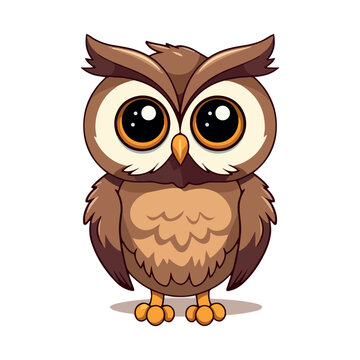 cute cartoon image of an owl with big eye
