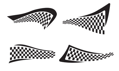 collection of racing style checkered flag vinyl stickers