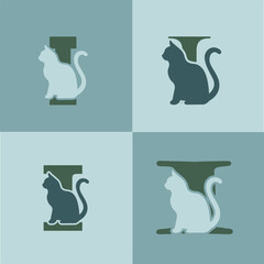 Initials Logo Design Alphabet Letter I Dog Logo Design Concept