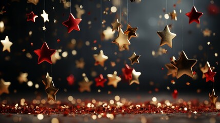 Nostalgic Christmas Ornaments Background - Elegant Gold and Silver Snowflake Pattern