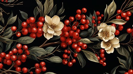 Traditional Christmas Wreath Background