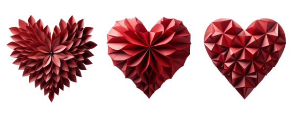 Origami red heart. Generative Ai