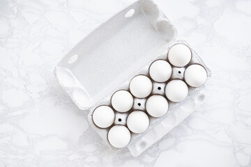 eggs pack white background table