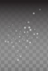 White Snowfall Vector Transparent Background. New