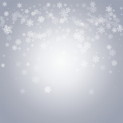 Gray Snowflake Vector Gray Background. Xmas