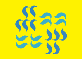 Creative abstract logo six smooth lines pattern with yellow background for business company