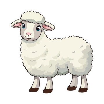 cartoon sheep on white background vector