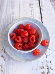 Raspberry on a pink background 