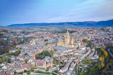 Medieval cathedral in middle of town
