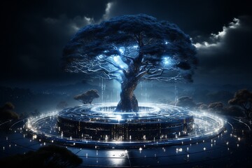 The Futuristic Tree, Generative Ai. - obrazy, fototapety, plakaty