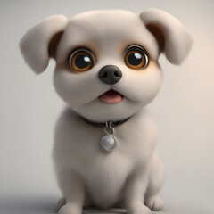 Little cute dog. Generative AI
