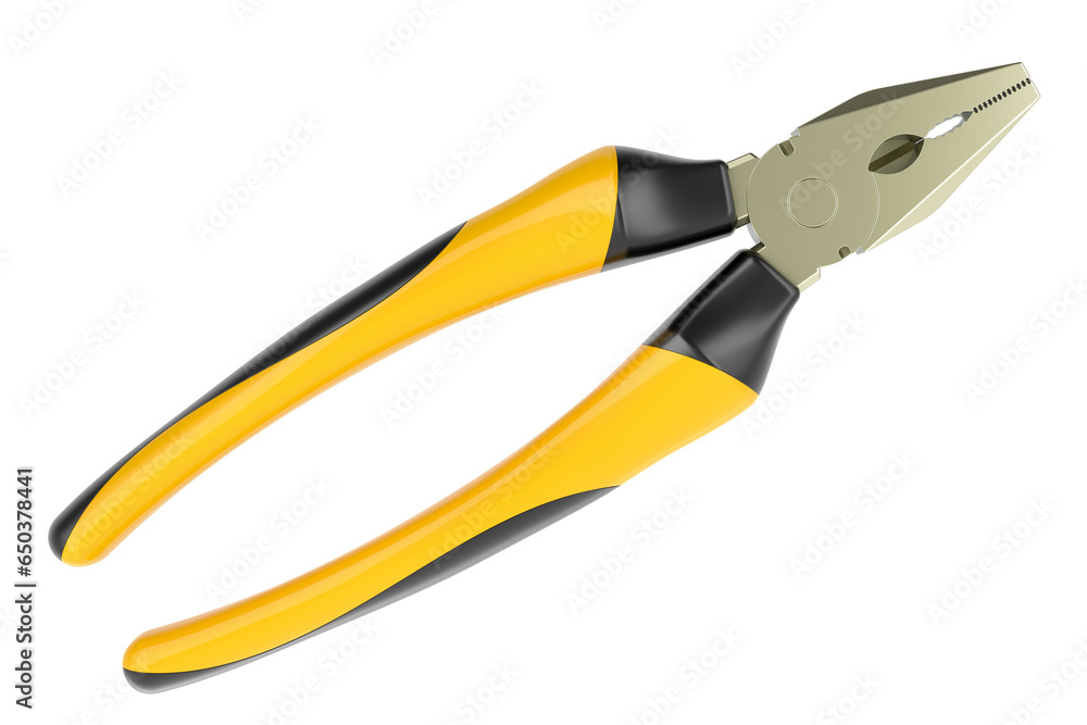 Poster pliers, closeup. 3d rendering isolated on transparent background