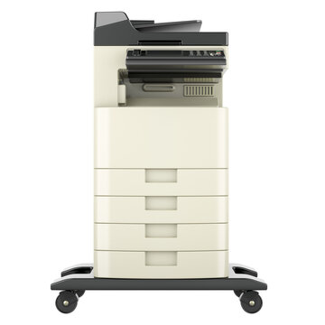 Office multifunction printer MFP, 3D rendering isolated on transparent background