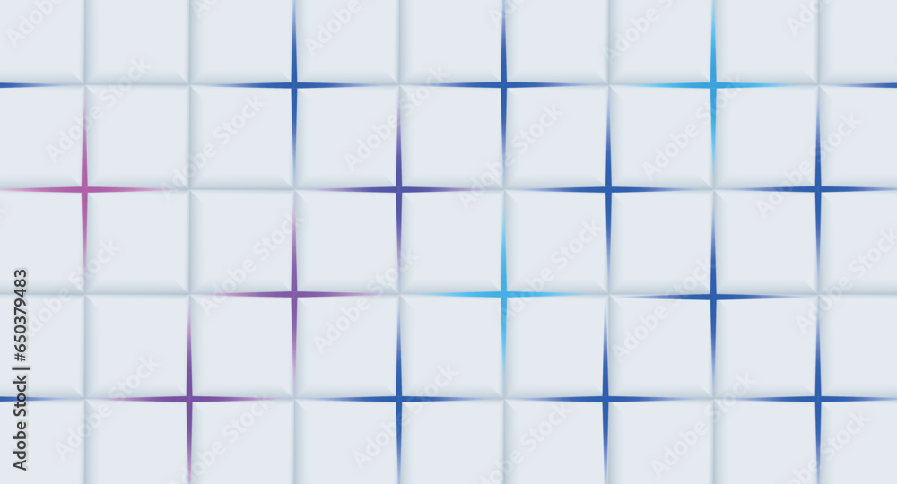 Poster Geometric shapes, bright vector design and mosaic pattern create the impression of a high-tech space.