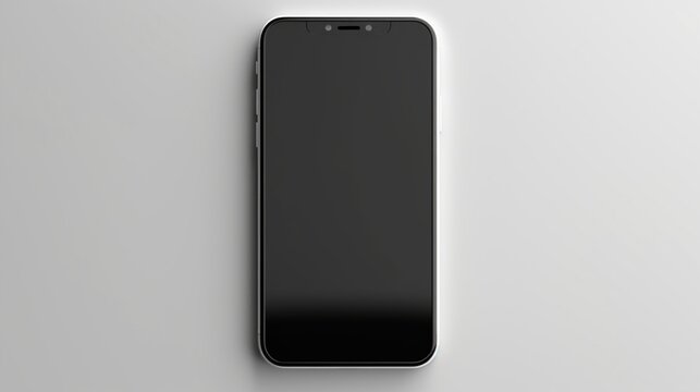  a super realistic mockup image of a sleek mobile phone with a pristine blank screen, capturing every detail with precision