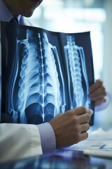 Doctor radiologist is analyzing X-ray. Generative AI
