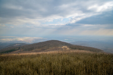 View on Little Carpathians mountain range from top of Velka Homola peak