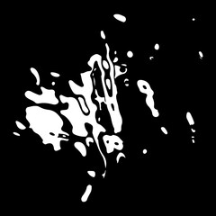 Abstract dark grunge splattered backdrop. Overlay texture of spots, stains, ink, dots, splashes, dust. Damaged vintage backdrop. Distressed dirty artistic design element for web, print, template