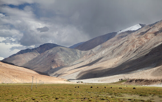 Beautiful glacial formed landscape of Ladakh