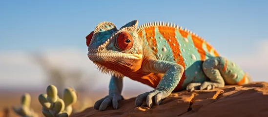 Wandcirkels tuinposter Namaqua chameleon in the Namib Desert © AkuAku