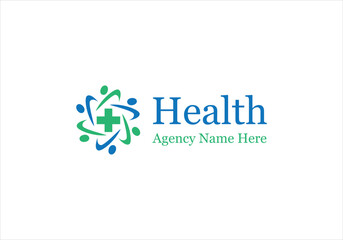 Health insurance agency logo design idea. 