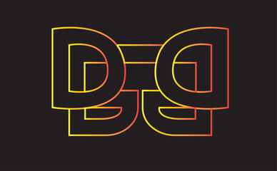 Linear gold logo monogram letter D and G sets for business company with black background