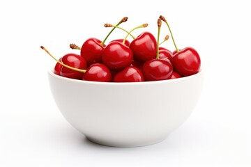 Bright Cherries bowl. Organic raw tasty. Generate Ai