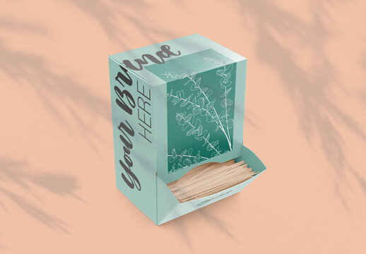 Stirrer Sticks Box Container Mockup
