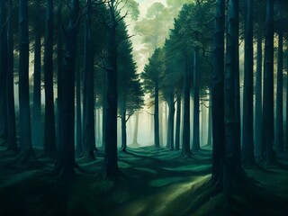 Surreal forests with trees