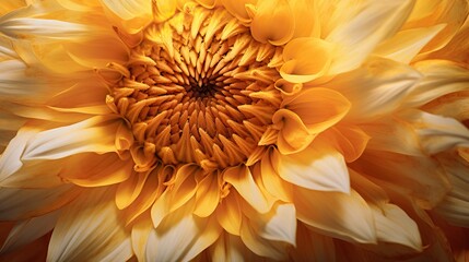  a yellow and white flower with a brown center and white petals.  generative ai