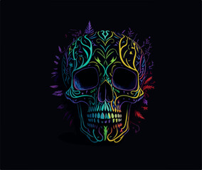 Sugar skull vector illustration generated by AI 