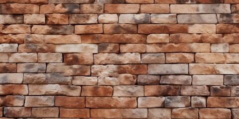 Obraz premium Background texture of an aged brick wall. The surface design may be tiled and is reminiscent of old stone blocks or tiles. In the style of rustic cottage music. Superb clarity