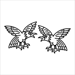 vector illustration of two eagles