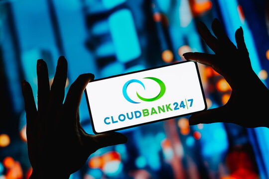 September 20, 2023, Brazil. In this photo illustration, the CloudBank 24/7 logo is displayed on a smartphone screen.