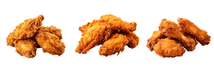 fried chickens isolated on transparent background