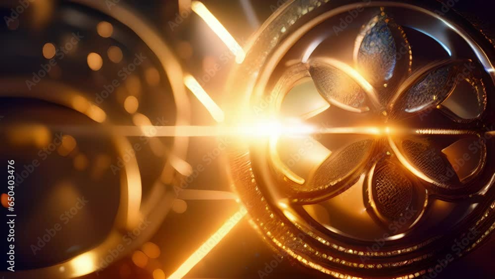 Poster light seems bend refract around tranation circles symbols, casting enchanting glow that mesmerizes a