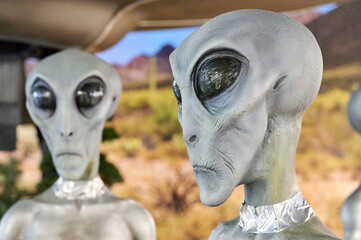 ROSWELL, NEW MEXICO/USA - JULY 4th 2023: International UFO Museum and Research Center. a road trip of a family with a teenage girl during her school summer break before the start of the senior year.