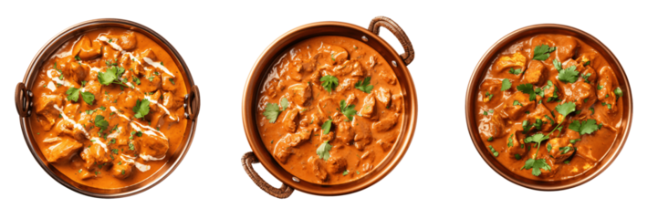 a set of Butter Chicken Curry isolated on transparent background