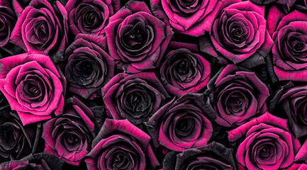 beautiful background with black and pink roses